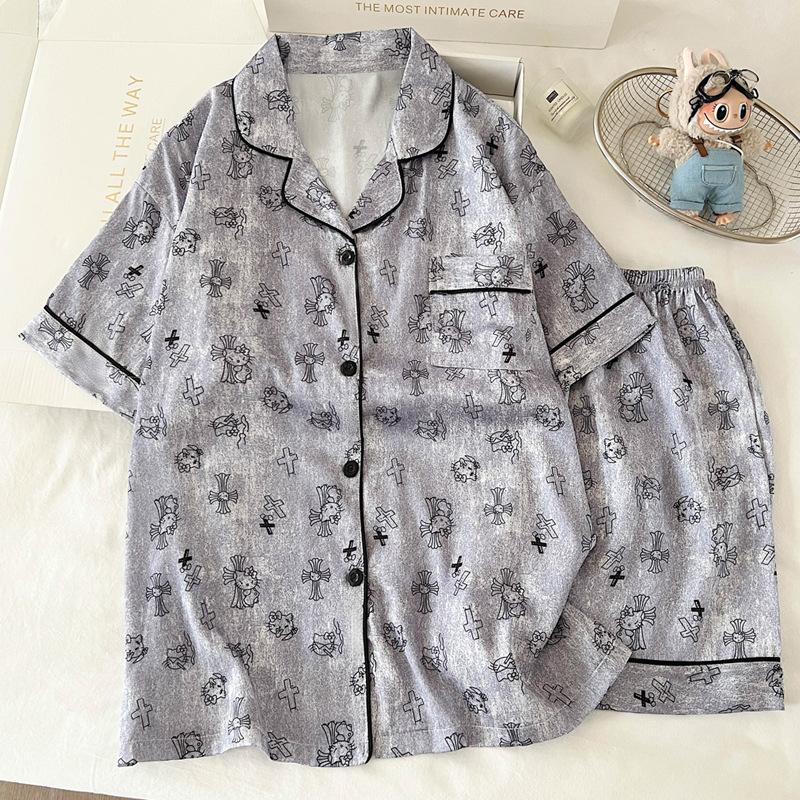Japanese Sweet And Cool Ins Style Cartoon Casual Ice Silk Pajamas Women S Loungewear Short-Sleeved Suit Can Be Worn Outside 2XL
Japanese Sweet And Cool Ins Style Cartoon Casual Ice Silk Pajamas Women S Loungewear Short-Sleeved Suit Can Be Worn Outside 2XL