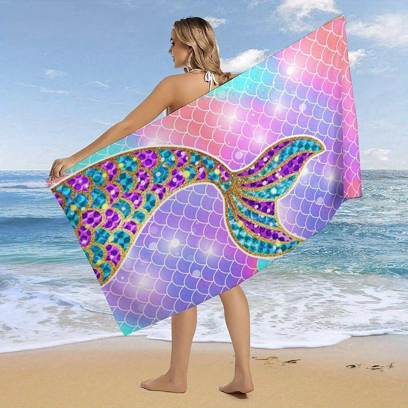 Vibrant Mermaid Tail Beach Towel, Lightweight Absorbent Polyester with Colorful Scale for Summer Travel Gift W40*H60(CM)
Vibrant Mermaid Tail Beach Towel, Lightweight Absorbent Polyester with Colorful Scale for Summer Travel Gift W40*H60(CM)