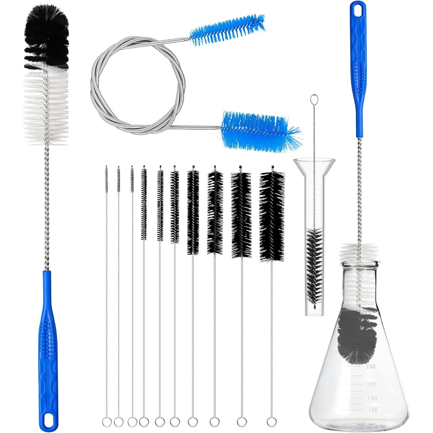 12Pcs Glass Tube Pipe Cleaners Brush Kit,Long Nylon Straw Brush for Glass Funnel and Bottle,17-inch Long Handle,8.2-in Different Diameters Brushes, синій
12Pcs Glass Tube Pipe Cleaners Brush Kit,Long Nylon Straw Brush for Glass Funnel and Bottle,17-inch Long Handle,8.2-in Different Diameters Brushes, синій