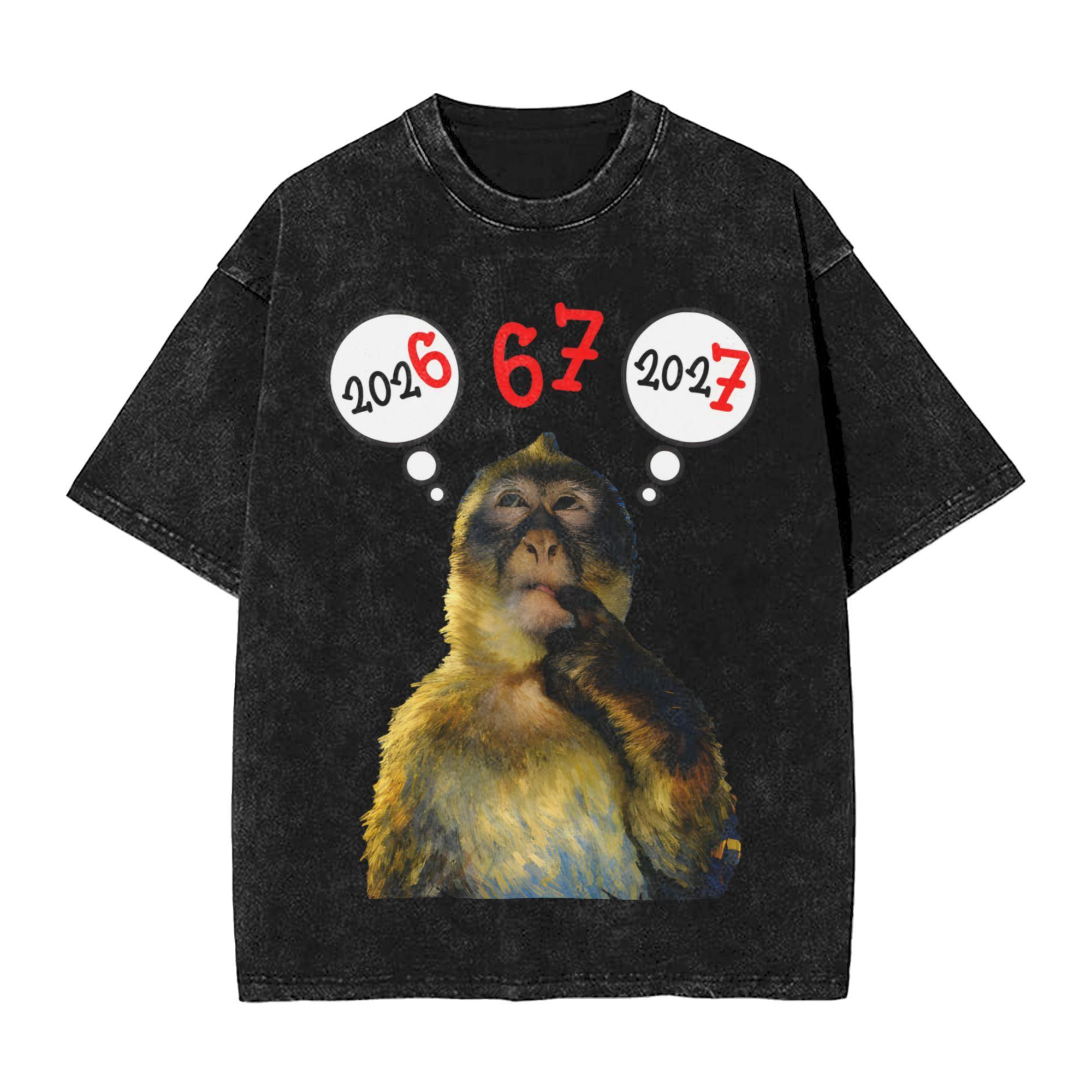 Summer Thinking Monkey Meme Washed Shirts Accessories Oversize TShirt for Unisex Women Tees S
Summer Thinking Monkey Meme Washed Shirts Accessories Oversize TShirt for Unisex Women Tees S