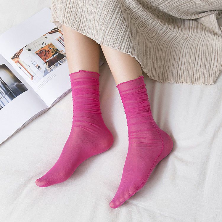 Candy Colored Pile Socks Summer Hollow Women s Socks Ruffled High Tube Sheer Sandals Socks
Candy Colored Pile Socks Summer Hollow Women s Socks Ruffled High Tube Sheer Sandals Socks