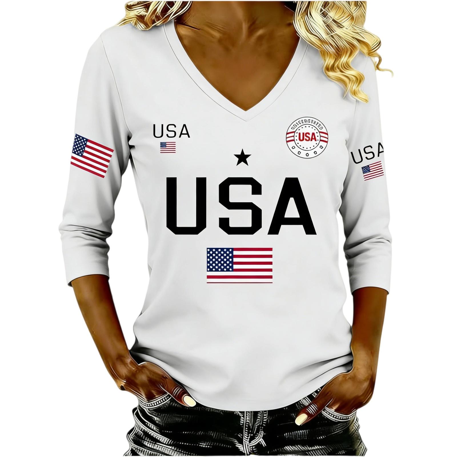 Women s Fashionable V-Neck Casual Retro Print 3/4 Sleeved T-shirt Top XL білий
Women s Fashionable V-Neck Casual Retro Print 3/4 Sleeved T-shirt Top XL білий