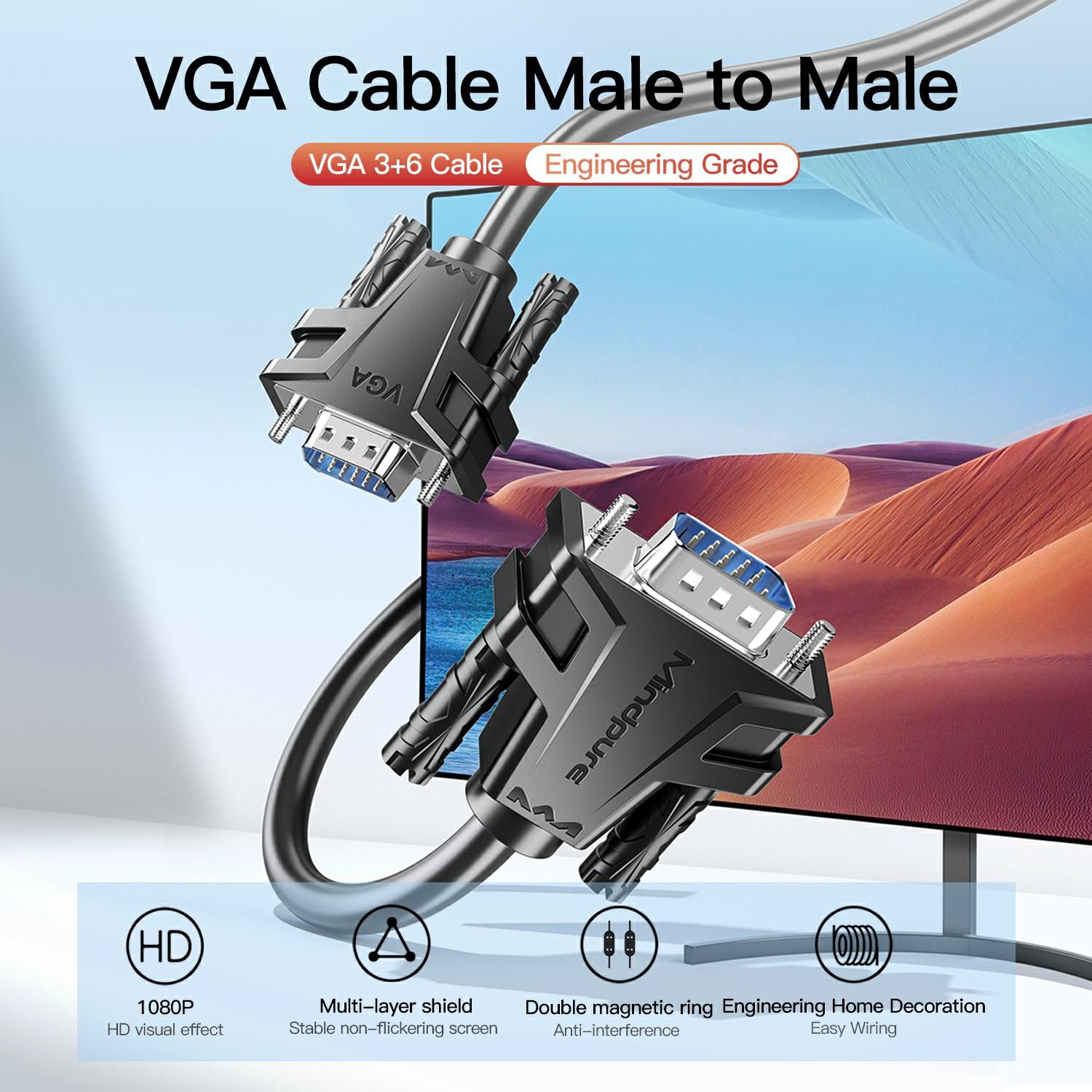 MINDPURE VG002 2m VGA 3+6 1080P HD Video Cable for Laptops Monitors Projectors As Shown A
MINDPURE VG002 2m VGA 3+6 1080P HD Video Cable for Laptops Monitors Projectors As Shown A