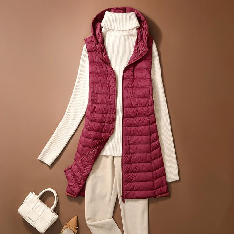 Women s Autumn/Winter Lightweight Hooded Down Vest Mid-Length Slim Sleeveless Sports Jacket M вина червоного кольору
Women s Autumn/Winter Lightweight Hooded Down Vest Mid-Length Slim Sleeveless Sports Jacket M вина червоного кольору