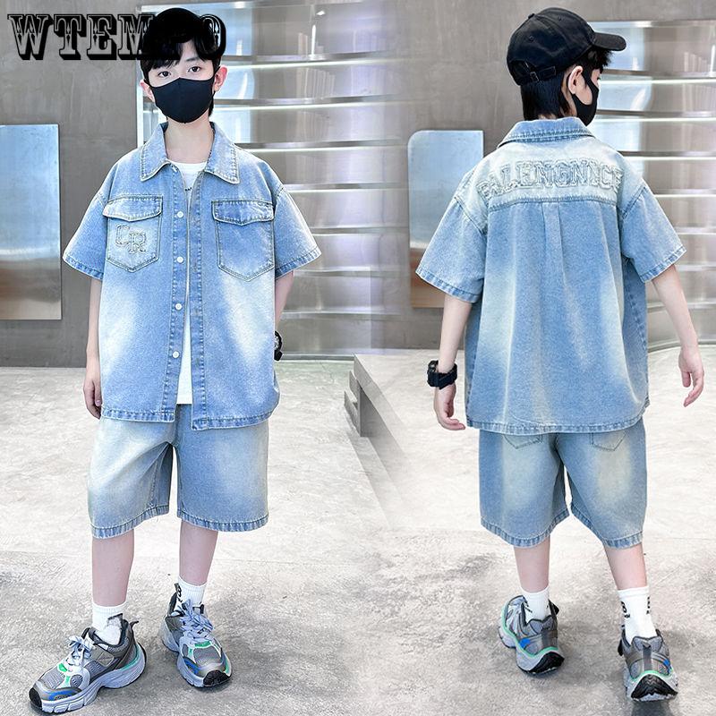 Children s Boys Summer Denim Suit Summer Two-piece Set Thin Design Summer Short Design 170
Children s Boys Summer Denim Suit Summer Two-piece Set Thin Design Summer Short Design 170