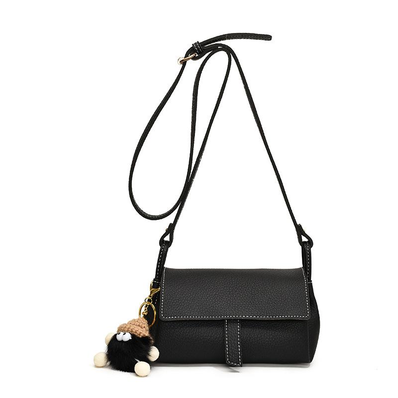 Премиум повседневная маленькая квадратная сумка через плечо женская осенне-зимняя модная универсальная трендовая простая сумка-мессенджер в иностранном стиле without pendant чёрный