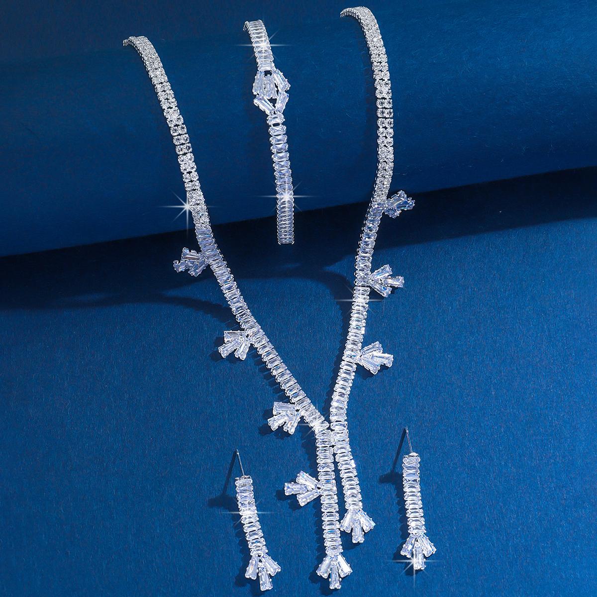 4PC Women s Fashion Geometric Necklace Earrings Bracelet Zircon Set Suitable for Wedding, Party, Festival Gifts-8507
4PC Women s Fashion Geometric Necklace Earrings Bracelet Zircon Set Suitable for Wedding, Party, Festival Gifts-8507