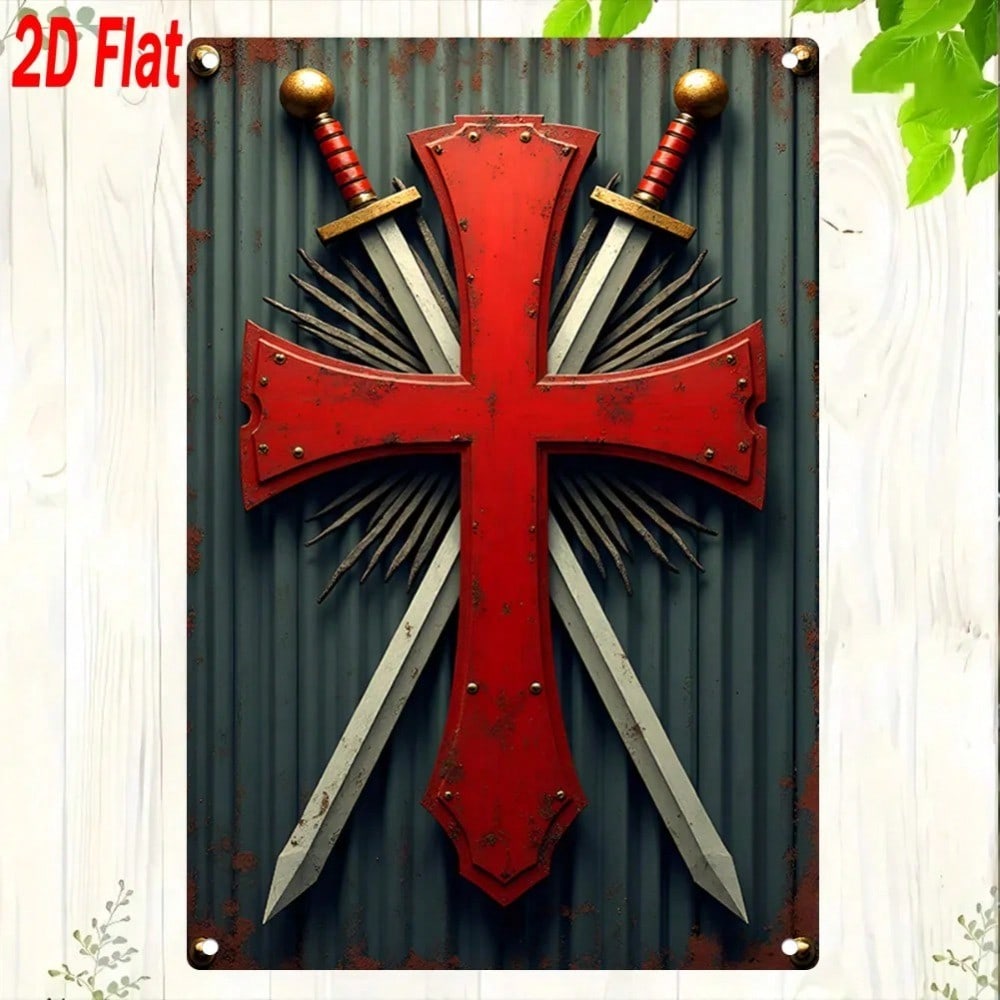 Medieval Metal Sign - Crusader Knight Templar Cross, Red Gold Accents, 1pc, Heavy Duty 2D Flat Wall Decor 20X30 різнокольоровий
Medieval Metal Sign - Crusader Knight Templar Cross, Red Gold Accents, 1pc, Heavy Duty 2D Flat Wall Decor 20X30 різнокольоровий