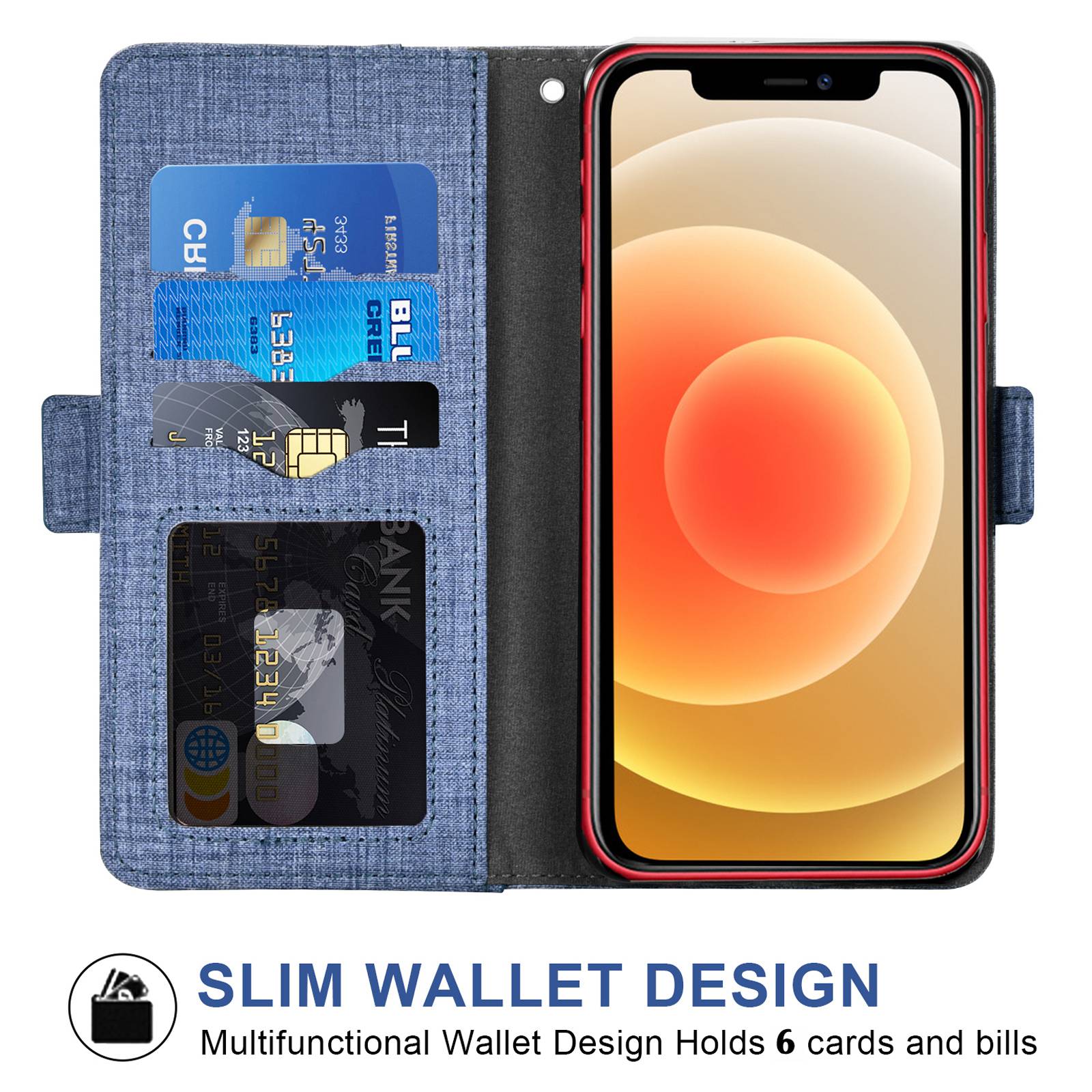 Flip Phone Cover for iPhone 12/12 Pro 6.1 inch,Jeans Cloth Texture PU Leather Wallet Stand Rotating Card Slot Phone Case Grey
Flip Phone Cover for iPhone 12/12 Pro 6.1 inch,Jeans Cloth Texture PU Leather Wallet Stand Rotating Card Slot Phone Case Grey
