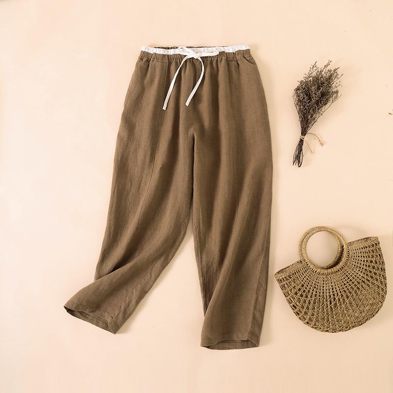 2025 summer new loose linen casual Harlan radish pants women s elastic waist solid color nine-point pants XXL {140-77.5 kg} хакі
2025 summer new loose linen casual Harlan radish pants women s elastic waist solid color nine-point pants XXL {140-77.5 kg} хакі