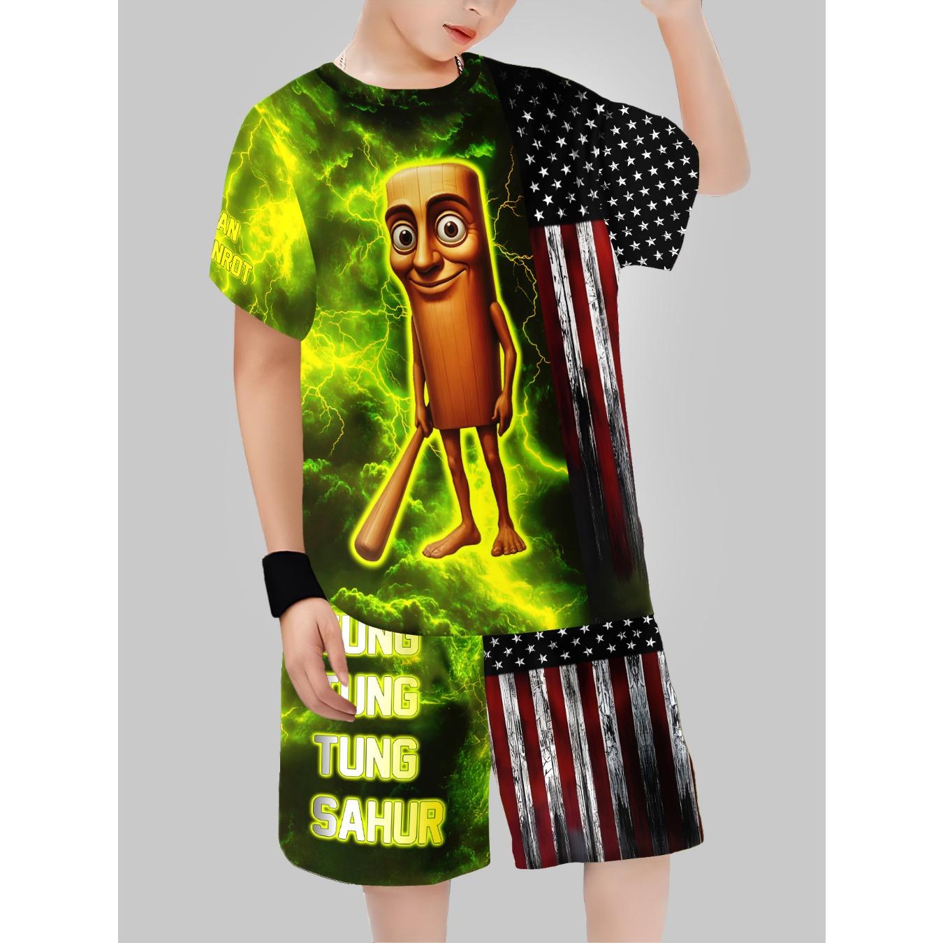 Fashion AI Games TungTungTung Sahur Design T-shirt+Shorts Summer Clothing Set Sports Set Pants Baby Outfits 13-14Y
Fashion AI Games TungTungTung Sahur Design T-shirt+Shorts Summer Clothing Set Sports Set Pants Baby Outfits 13-14Y