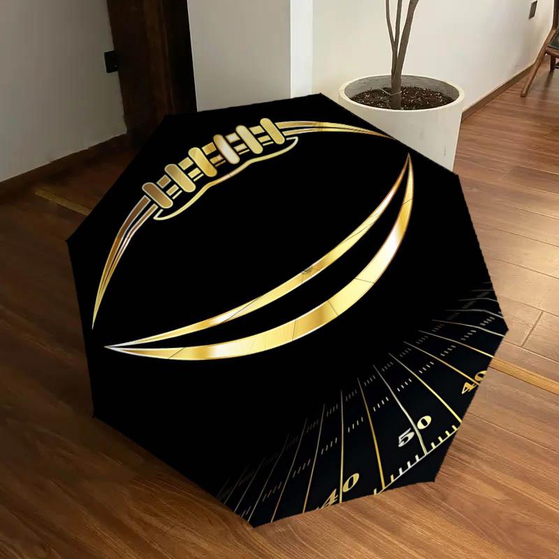 Golden Football Field Design Automatic Opening/Closing Umbrella with Foldable Design, Iron Frame Outdoor Rain Gear for Fans, Travelers, Dail
Golden Football Field Design Automatic Opening/Closing Umbrella with Foldable Design, Iron Frame Outdoor Rain Gear for Fans, Travelers, Dail