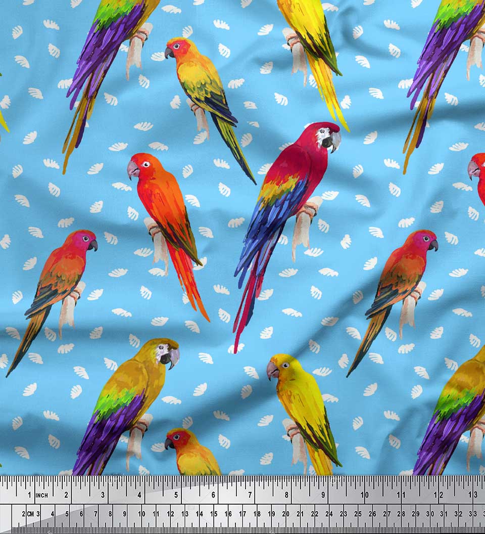 Тканина Soimoi Black Poly Crepe Fabric Тканина з принтом папуги ара і птахів у дворі 42 дюйма 42 Inch Wide - Poly Crepe синій
Тканина Soimoi Black Poly Crepe Fabric Тканина з принтом папуги ара і птахів у дворі 42 дюйма 42 Inch Wide - Poly Crepe синій