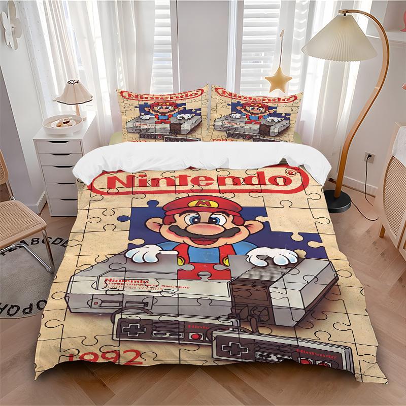 3pcs bedding set Mario Nintendo Entertainment Includes 1 Comforter + 2 Pillowcases, Without Pillow Inserts, Soft Comfortable,a0909173 135x200cm
3pcs bedding set Mario Nintendo Entertainment Includes 1 Comforter + 2 Pillowcases, Without Pillow Inserts, Soft Comfortable,a0909173 135x200cm