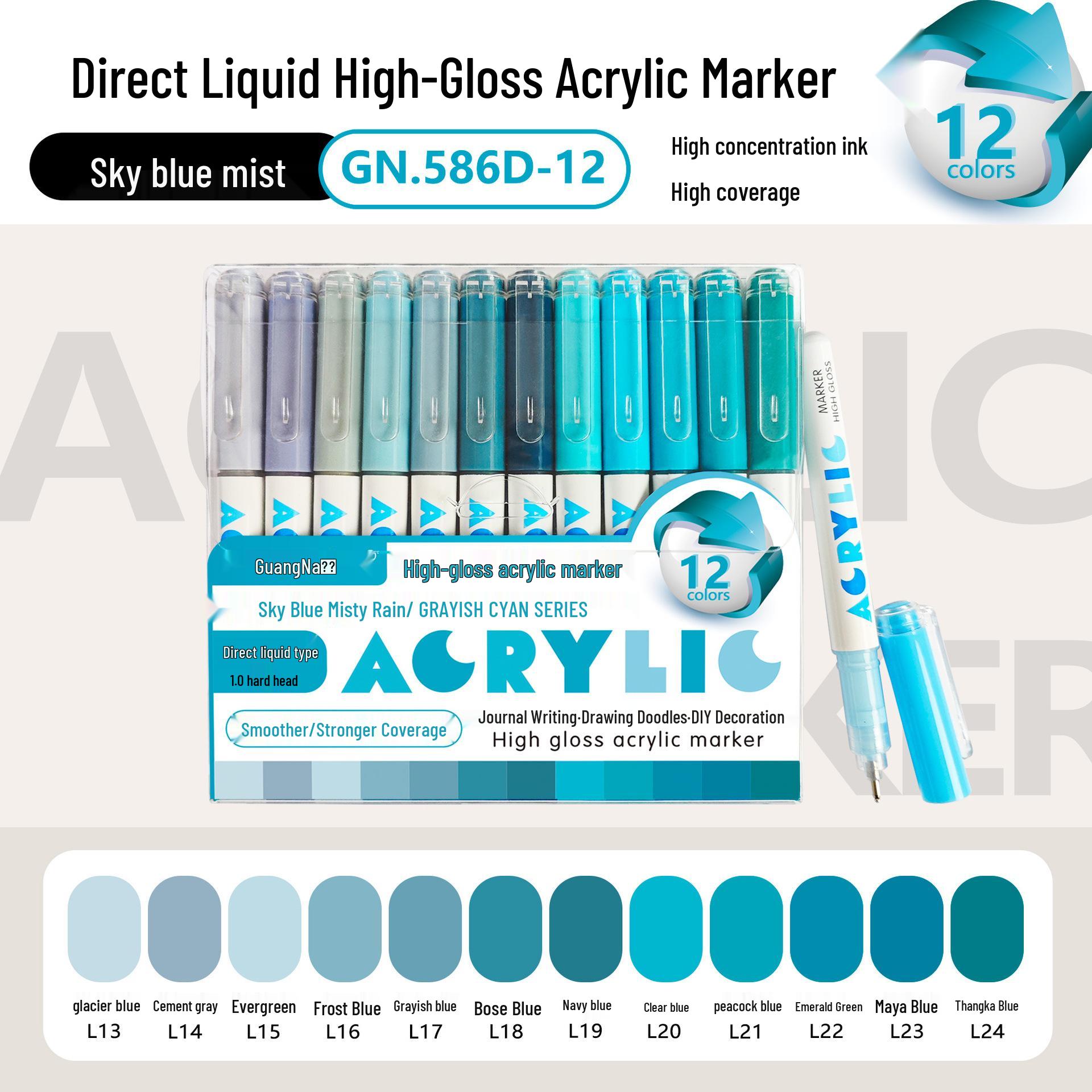 Guangna 586 High-Gloss Waterproof Acrylic Marker - Opaque Student Art Doodle Pen
Guangna 586 High-Gloss Waterproof Acrylic Marker - Opaque Student Art Doodle Pen