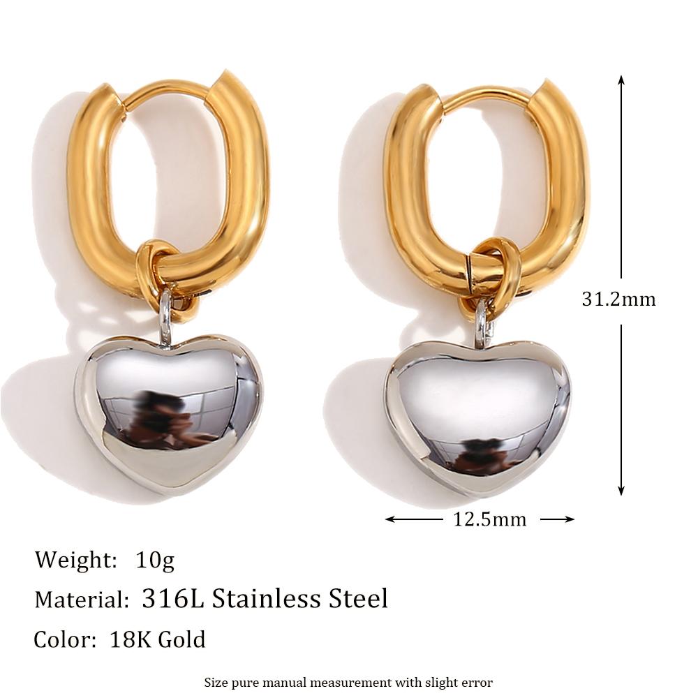 MamacitaSlay Mixed Color Gold Plated O Shape Hoop Silver Color Heart Drop Earrings trendy women s stainless steel jewelry
MamacitaSlay Mixed Color Gold Plated O Shape Hoop Silver Color Heart Drop Earrings trendy women s stainless steel jewelry
