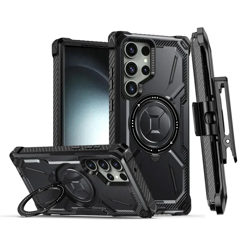 Для Samsung Galaxy S25 S24 S23 S22 Ultra Plus Armor Rugged для MagSafe Магнитный чехол для телефона с кольцом-держателем и зажимом для ремня Galaxy S21
Для Samsung Galaxy S25 S24 S23 S22 Ultra Plus Armor Rugged для MagSafe Магнитный чехол для телефона с кольцом-держателем и зажимом для ремня Galaxy S21