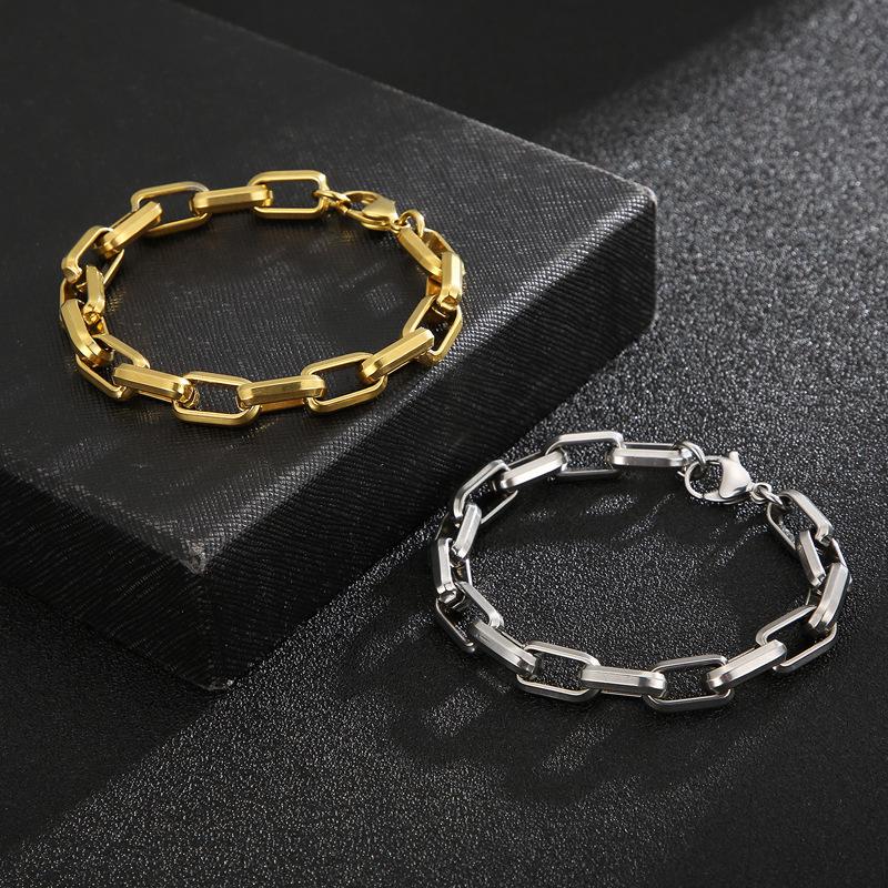 European & American Style Men s Titanium Steel Paperclip Chain Necklace & Square Bracelet Bracelet 18cm
European & American Style Men s Titanium Steel Paperclip Chain Necklace & Square Bracelet Bracelet 18cm