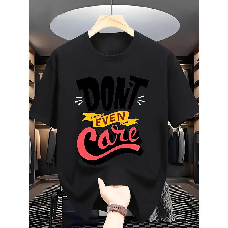 European sizes Men S Summer Casual Crew Neck T-Shirt, Slight Stretch, Regular Fit, Fashion Letter Print Don t Even Care 4XL
European sizes Men S Summer Casual Crew Neck T-Shirt, Slight Stretch, Regular Fit, Fashion Letter Print Don t Even Care 4XL