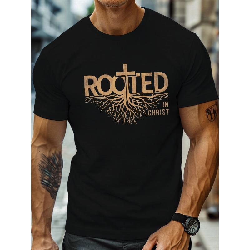 European Size Men S Plus Size Casual T-Shirt, ROOTED in CHRIST Graphic Print, Crew Neck, Short Sleeve, Cotton Knit Fabric, Slight Stretch 4XL чорний
European Size Men S Plus Size Casual T-Shirt, ROOTED in CHRIST Graphic Print, Crew Neck, Short Sleeve, Cotton Knit Fabric, Slight Stretch 4XL чорний