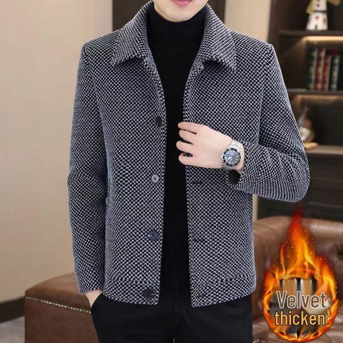 Men s Trendy Woolen Coat: Golden Sable Velvet Short Jacket for Autumn & Winter Fashion L сірий колір
Men s Trendy Woolen Coat: Golden Sable Velvet Short Jacket for Autumn & Winter Fashion L сірий колір