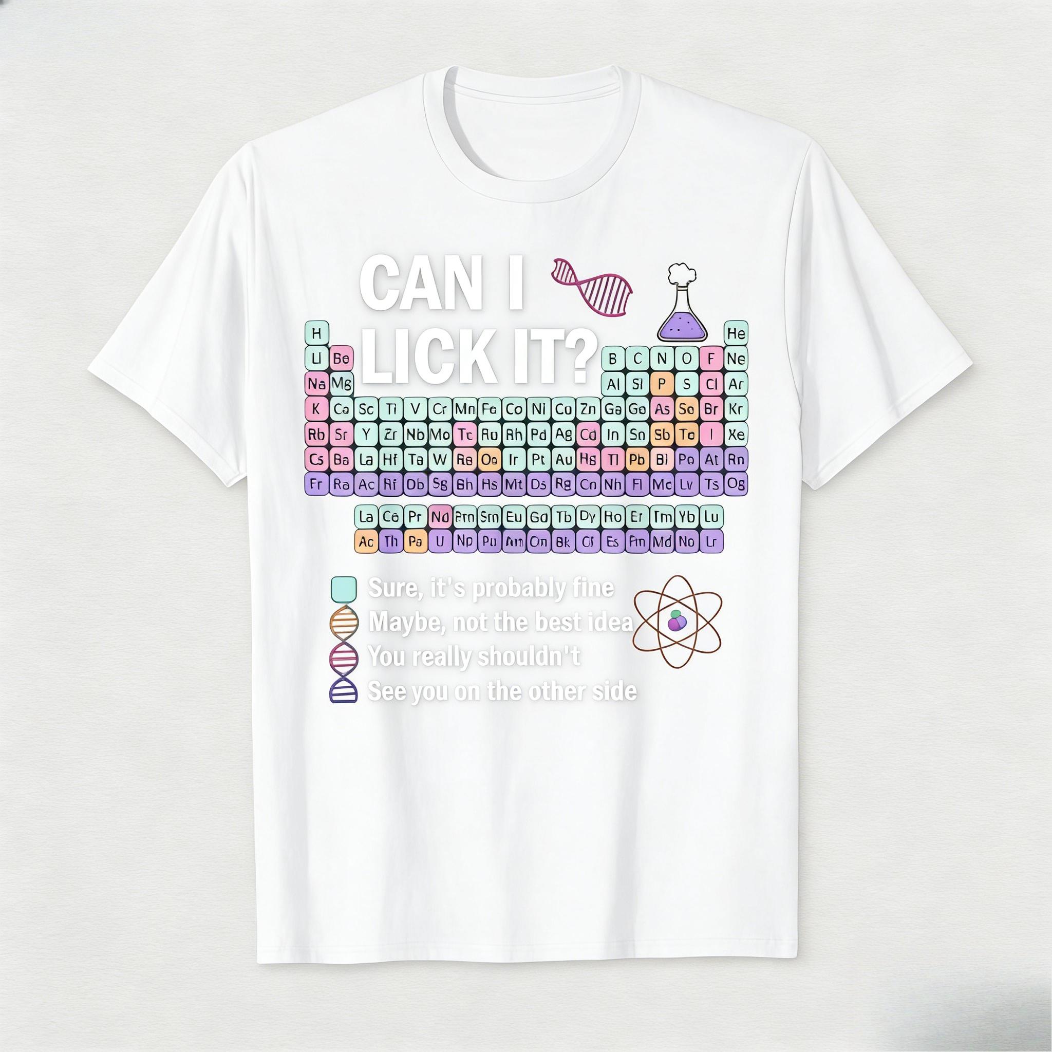 Funny Can I Lick It Periodic Table Graphic TShirt for Adults 100 Cotton Crew Neck Tee with Humorous Chemistry Design 4XL
Funny Can I Lick It Periodic Table Graphic TShirt for Adults 100 Cotton Crew Neck Tee with Humorous Chemistry Design 4XL