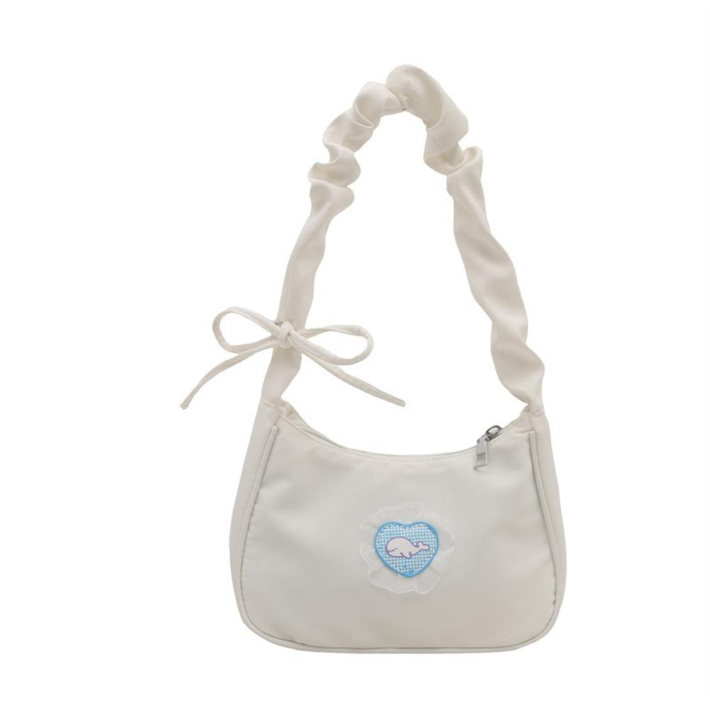 Love Canvas Underarm Bag Bow Hobo Bag Fashion Pleated Strap Shoulder Bag Travel білий
Love Canvas Underarm Bag Bow Hobo Bag Fashion Pleated Strap Shoulder Bag Travel білий