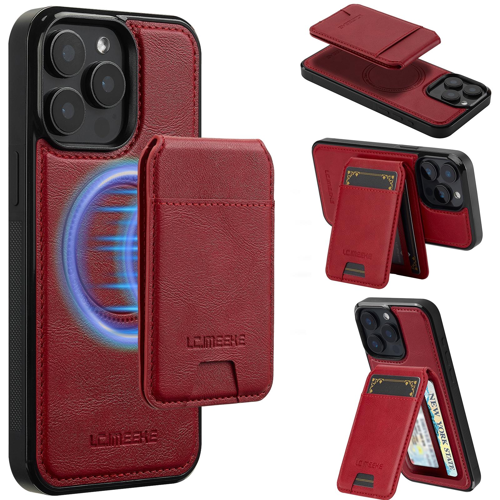 For iPhone 15 Pro Magnetic Case Detachable Card Holder Leather+TPU Mobile Cover Red
For iPhone 15 Pro Magnetic Case Detachable Card Holder Leather+TPU Mobile Cover Red