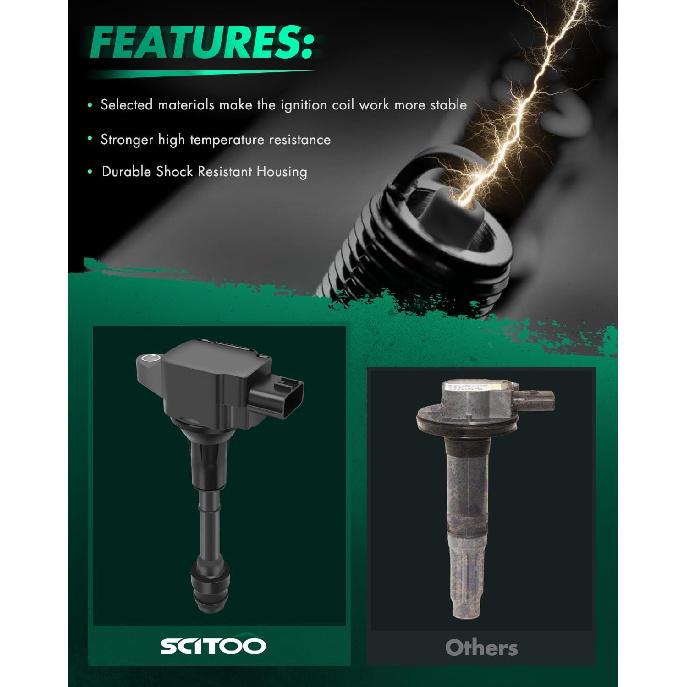 SCITOO Ignition Coil UF-551 for Nissan for Titan 5.6L 2007-2015 for Pathfinder 5.6L 2008-2012 for NV3500/NV2500 5.6L 2012-2016 for Infiniti QX56 5.6L
SCITOO Ignition Coil UF-551 for Nissan for Titan 5.6L 2007-2015 for Pathfinder 5.6L 2008-2012 for NV3500/NV2500 5.6L 2012-2016 for Infiniti QX56 5.6L