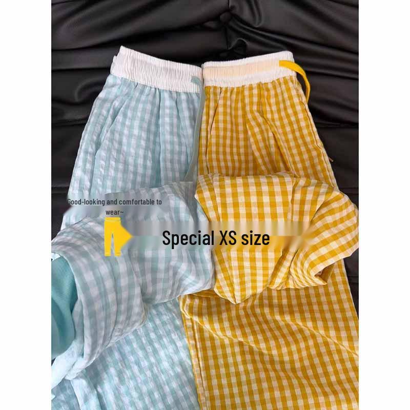 145 Women s Summer Petite High-Waisted Plaid Pants - Height-Enhancing, Wide-Leg, Lazy Style, Slimming Ice Silk Draping Pants 2XL (126-145 lbs)
145 Women s Summer Petite High-Waisted Plaid Pants - Height-Enhancing, Wide-Leg, Lazy Style, Slimming Ice Silk Draping Pants 2XL (126-145 lbs)