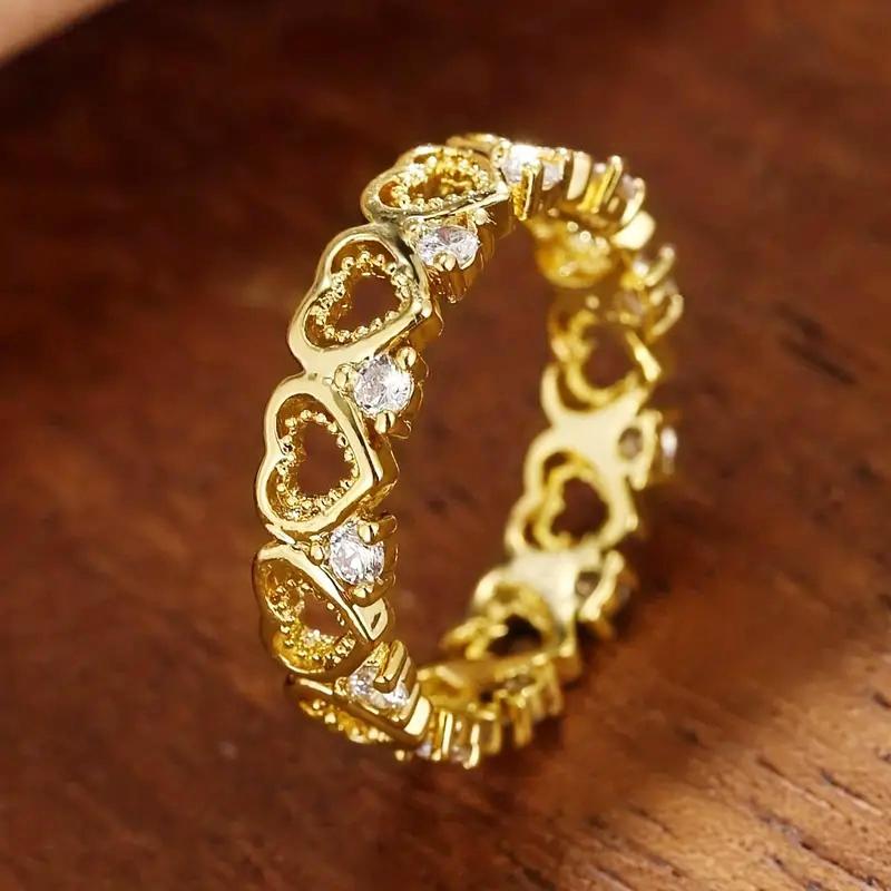 Huitan Trendy Love Rings for Women with Shiny CZ Gold Color/Copper Color Eternity Wedding Band Accessories Fashion Zircon 9
Huitan Trendy Love Rings for Women with Shiny CZ Gold Color/Copper Color Eternity Wedding Band Accessories Fashion Zircon 9