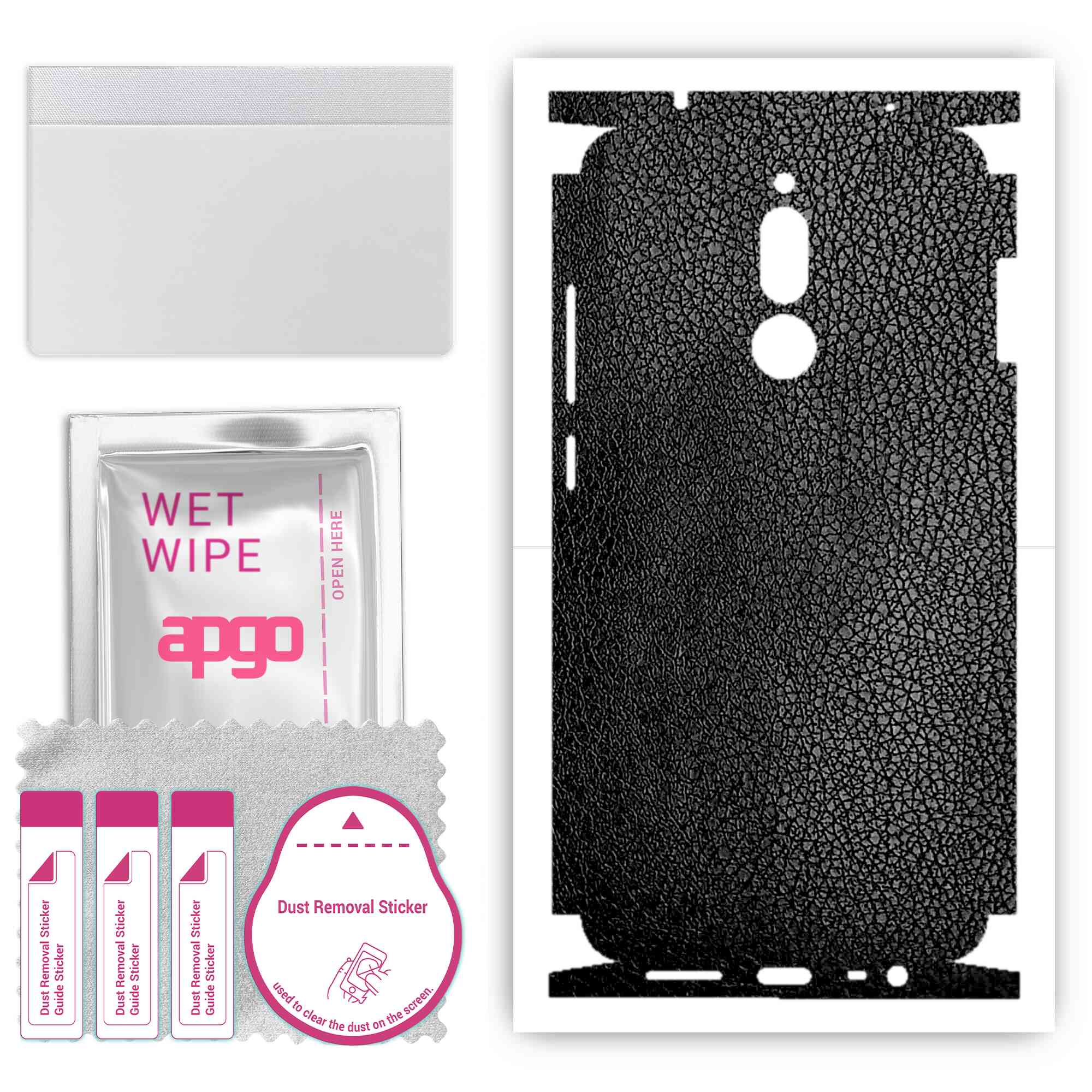 Apgo Protective Skin Sticker for the back+sides compatible with Xiaomi Redmi 8, Full Wrap Film, Foil, Vinyl - Pattern Black Leather
Apgo Protective Skin Sticker for the back+sides compatible with Xiaomi Redmi 8, Full Wrap Film, Foil, Vinyl - Pattern Black Leather