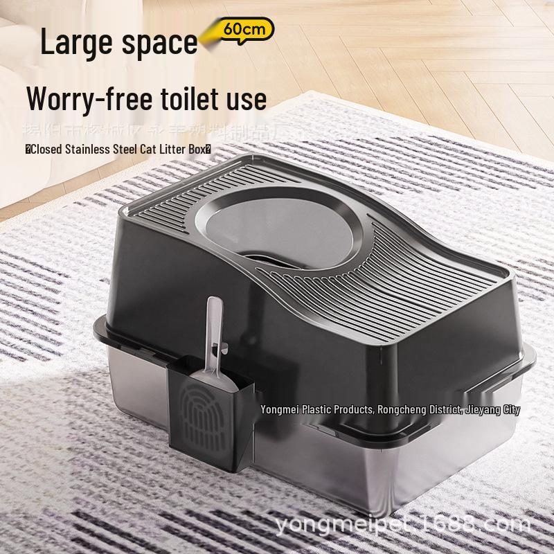 Cat Litter Box: Large Stainless Steel, Fully Enclosed, High-Sided, Top Entry, Anti-Splash, Deodorizing. Advanced Gray Extra Large
Cat Litter Box: Large Stainless Steel, Fully Enclosed, High-Sided, Top Entry, Anti-Splash, Deodorizing. Advanced Gray Extra Large