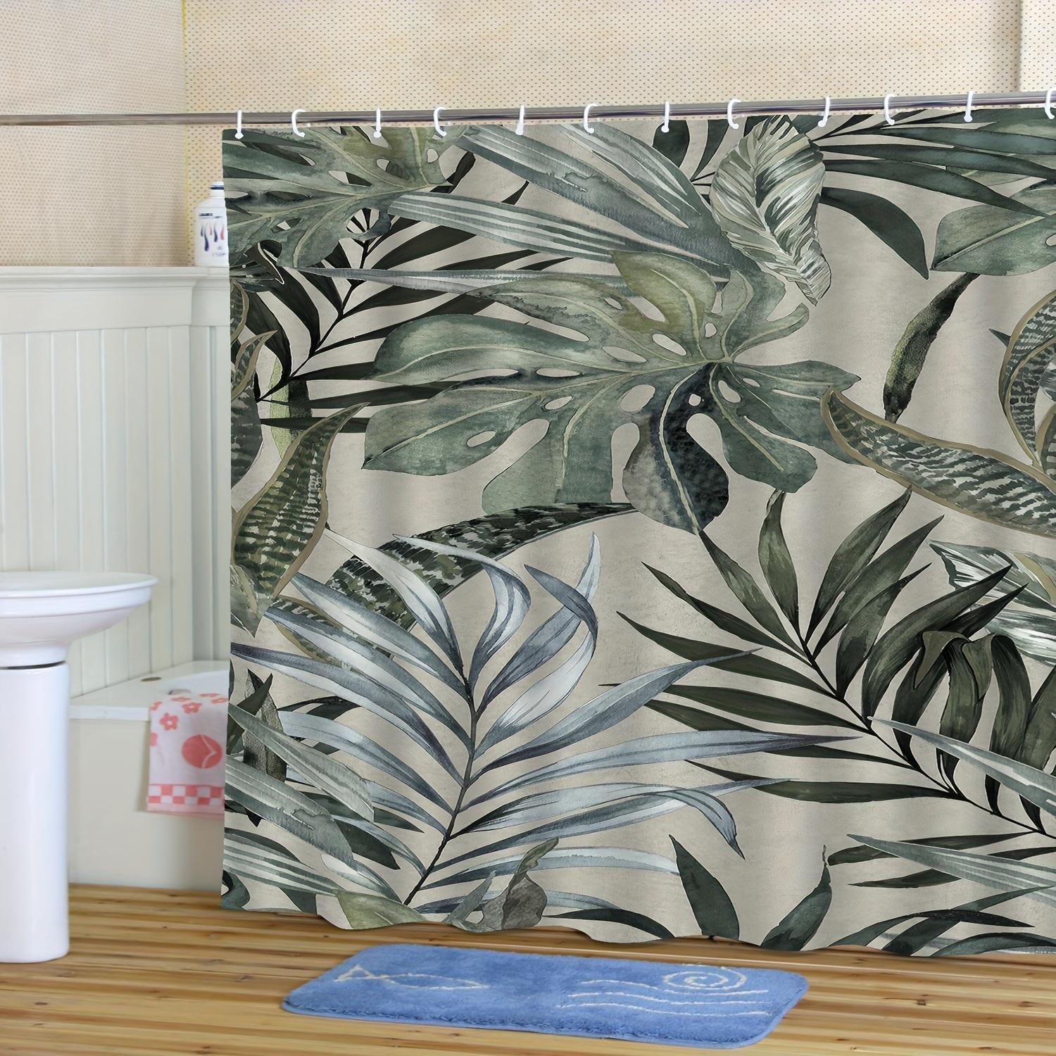 Tropical Leaf Print Shower Curtain - Polyester, Lush Green & Black Banana Leaf Design, Modern All-Season Decor W60H190(CM)-1 Pcs
Tropical Leaf Print Shower Curtain - Polyester, Lush Green & Black Banana Leaf Design, Modern All-Season Decor W60H190(CM)-1 Pcs