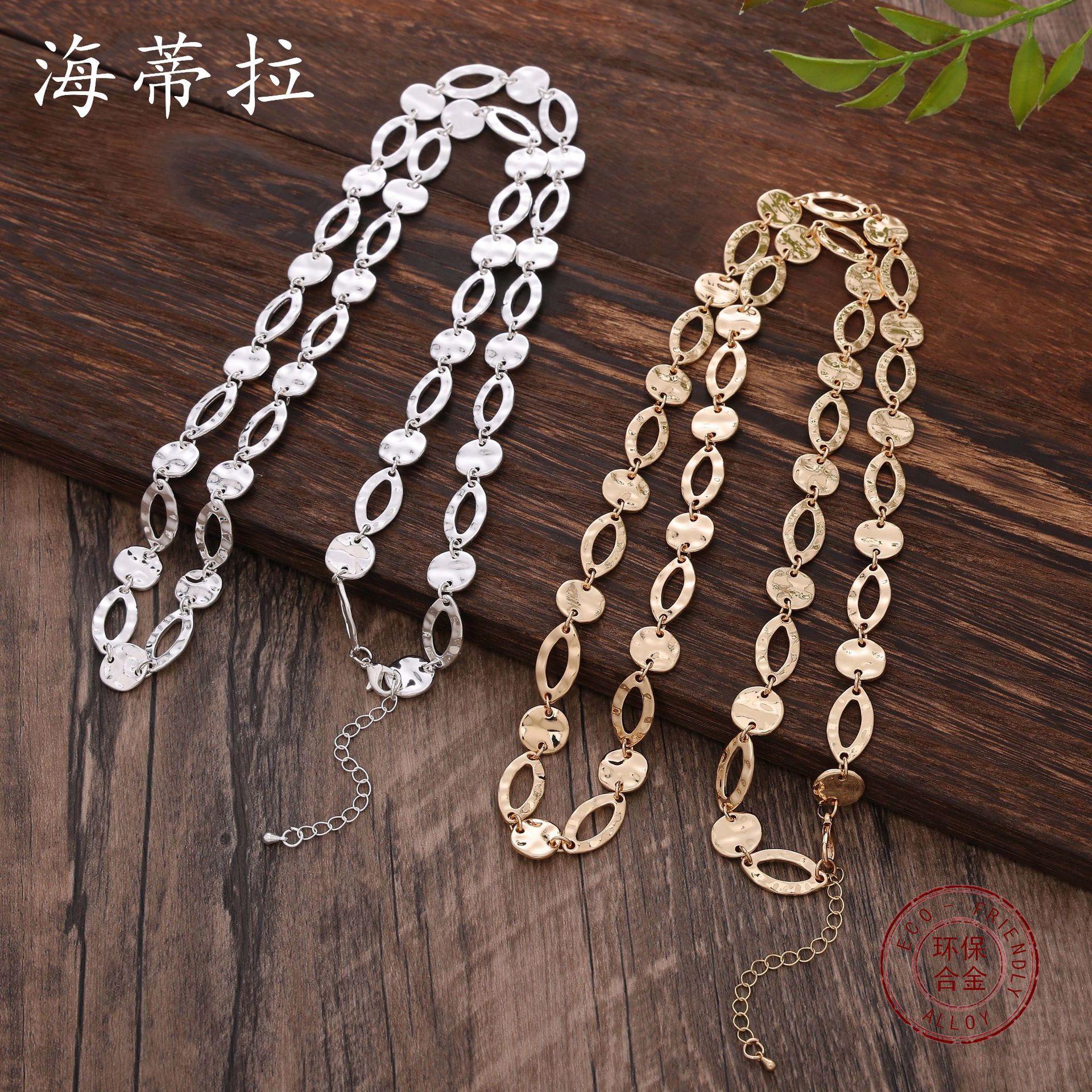 New irregular hollow disc metal necklace, fashionable and popular women s versatile gold sweater chain
New irregular hollow disc metal necklace, fashionable and popular women s versatile gold sweater chain