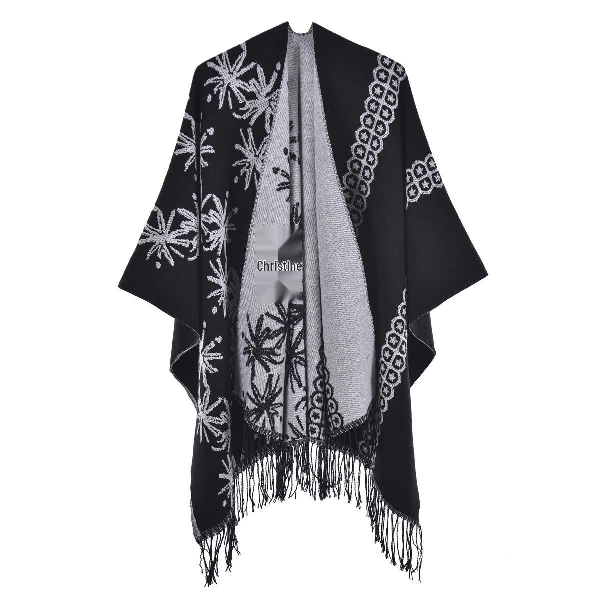 Осенне-зимний вязаный шарф-шаль с кисточками - Европейская и американская мода Двусторонний плащ 130x150 cm
Осенне-зимний вязаный шарф-шаль с кисточками - Европейская и американская мода Двусторонний плащ 130x150 cm