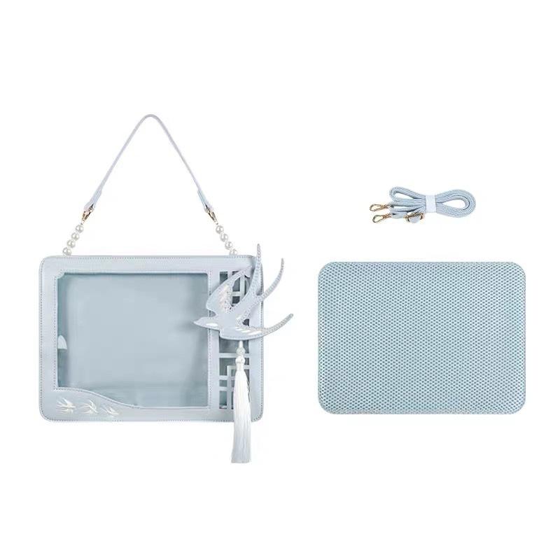 Y2K New Original Design Ita Shoulder Bags Cute Girl Transparent Handbags Women Fashion Swallow Tassel DIY Display Crossbody Bags 27x20x8cm синій
Y2K New Original Design Ita Shoulder Bags Cute Girl Transparent Handbags Women Fashion Swallow Tassel DIY Display Crossbody Bags 27x20x8cm синій