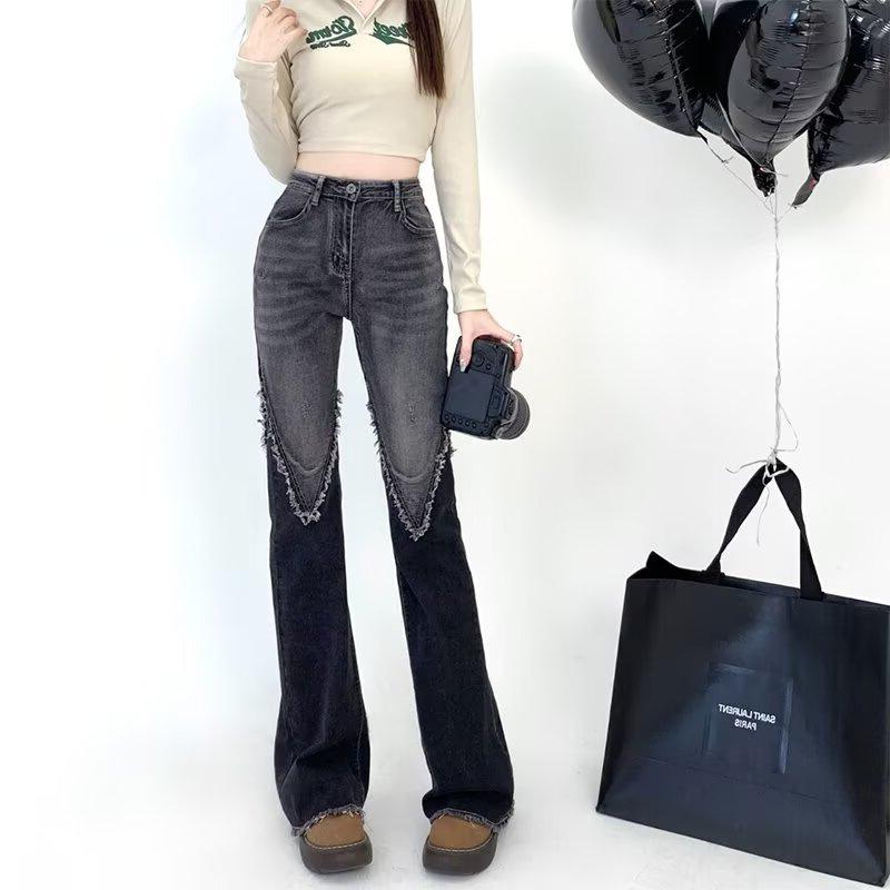 2024 Korean Retro Micro Flare High Waist Jeans - Women s Spring/Autumn Trendy Horseshoe Pants M чорний колір сірий
2024 Korean Retro Micro Flare High Waist Jeans - Women s Spring/Autumn Trendy Horseshoe Pants M чорний колір сірий