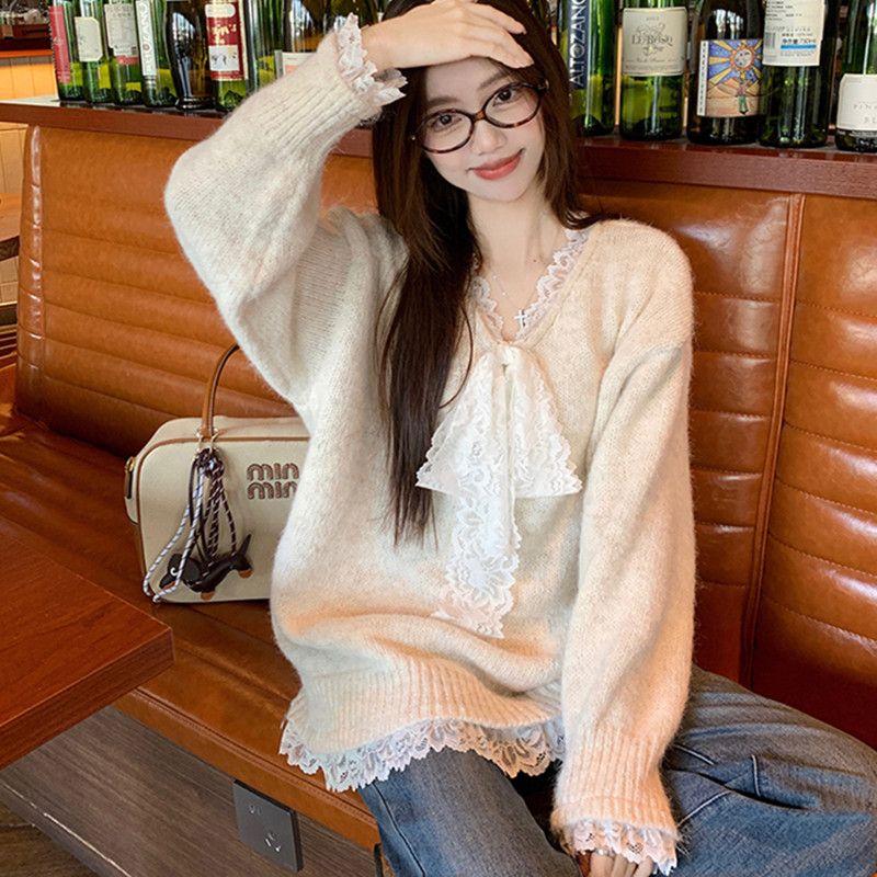 Кружевной бант Женский свитер с V-образным вырезом С длинными рукавами Повседневный Женский Свободный Однотонный Пуловер Женская Теплая Рубашка с Полным Рукавом для Осени и Зимы one size бежевый
Кружевной бант Женский свитер с V-образным вырезом С длинными рукавами Повседневный Женский Свободный Однотонный Пуловер Женская Теплая Рубашка с Полным Рукавом для Осени и Зимы one size бежевый