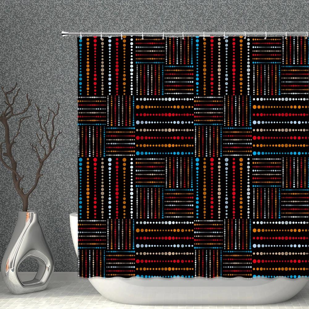 Bohemian Shower Curtain Set Waterproof Cloth Black Geometry Fringe Color Printed Bath Curtains Multi-Size Bathroom Screen Decor W60H190(CM)-1 Pcs
Bohemian Shower Curtain Set Waterproof Cloth Black Geometry Fringe Color Printed Bath Curtains Multi-Size Bathroom Screen Decor W60H190(CM)-1 Pcs