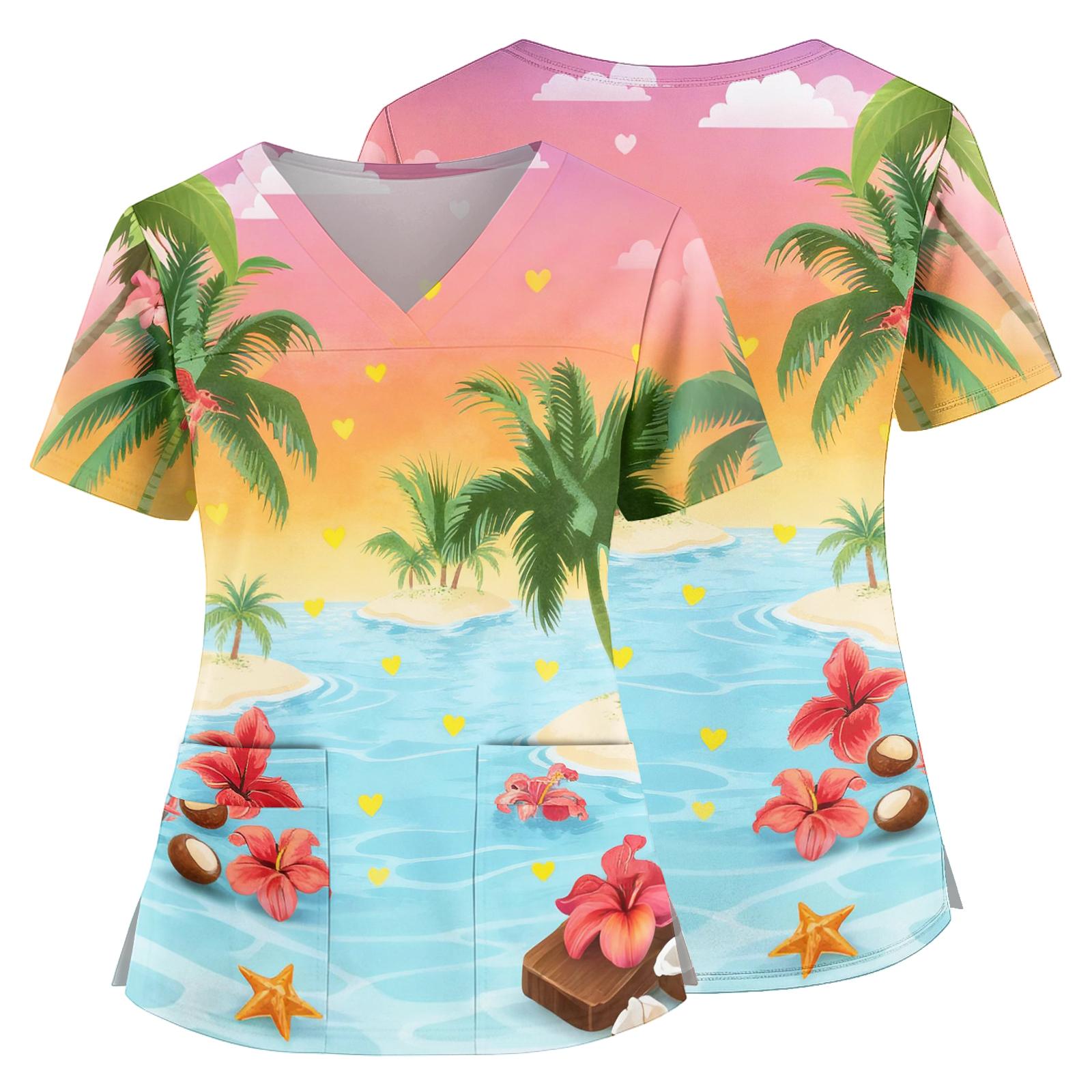 Women s V Neck Medical Scrub Top Hawaiian Print Short Sleeve Side Slit Pockets Nurse Uniform Shirt Lightweight Breathable Fabric XXXXL зелёный
Women s V Neck Medical Scrub Top Hawaiian Print Short Sleeve Side Slit Pockets Nurse Uniform Shirt Lightweight Breathable Fabric XXXXL зелёный