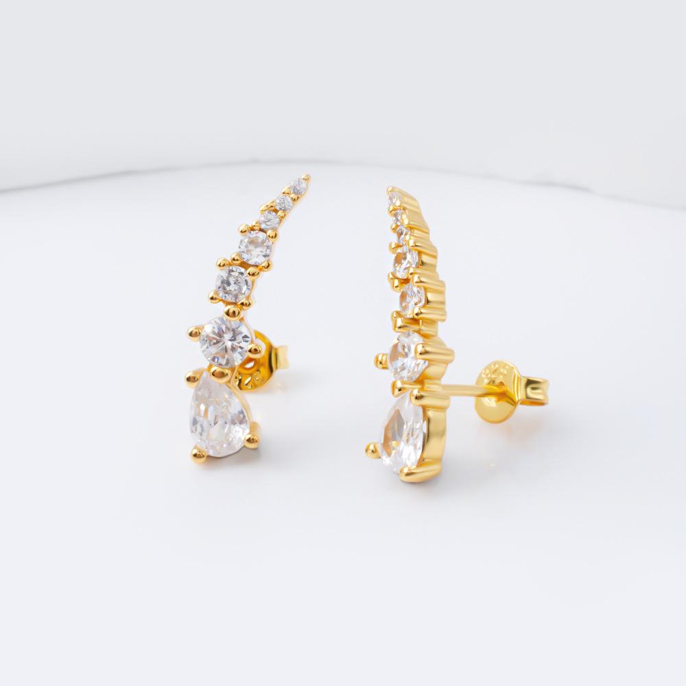 Women s Curved Bar Zircon 925 Silver Stud Earrings - Versatile European & American Style
Women s Curved Bar Zircon 925 Silver Stud Earrings - Versatile European & American Style
