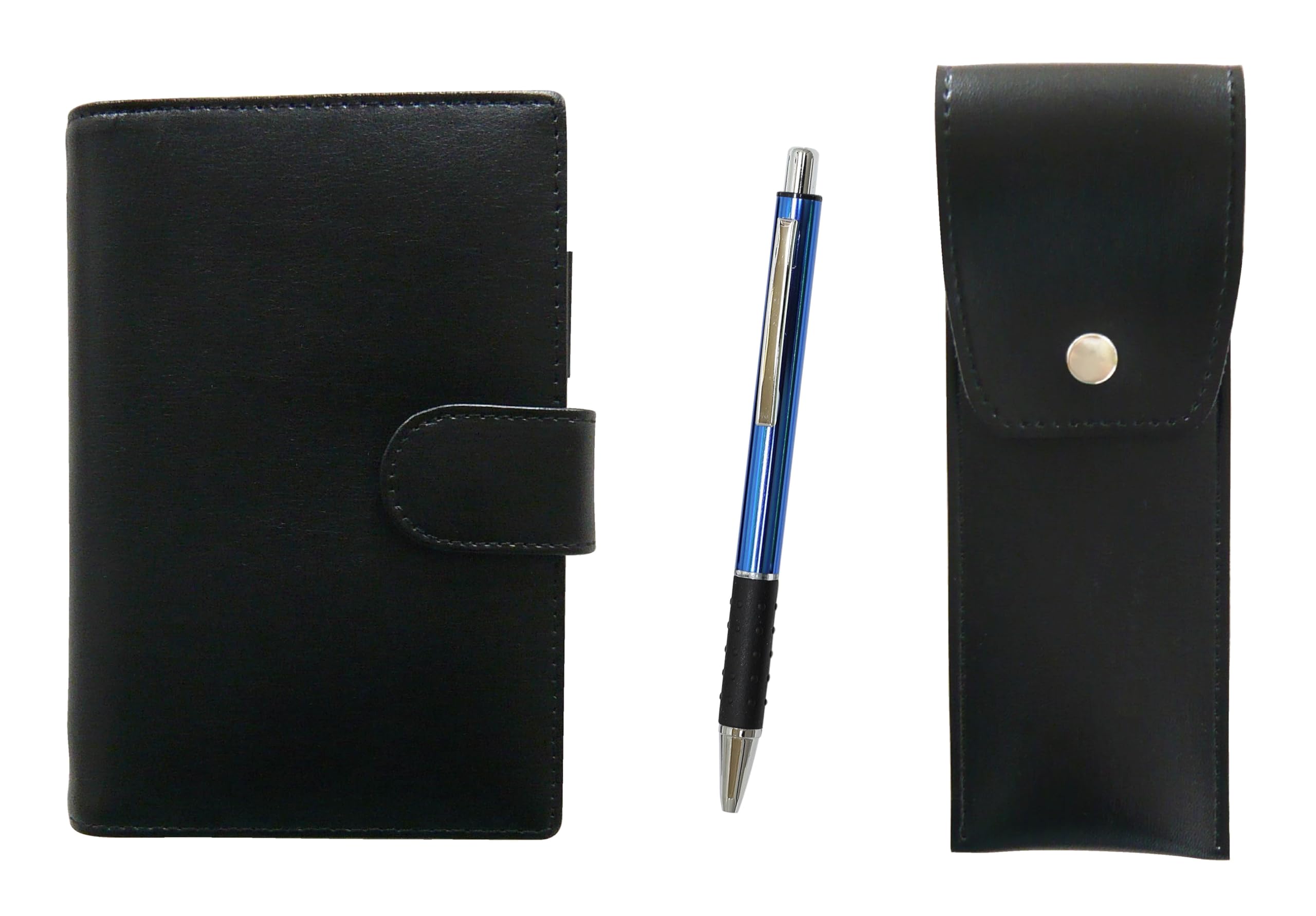 Eco B7 Cowhide Mini System Notebook and Round Button Pen Case Black Metal Pitch Grip Ballpoint Pen Set Blue & LS002B-BRSB-WZ2067BP-L
Eco B7 Cowhide Mini System Notebook and Round Button Pen Case Black Metal Pitch Grip Ballpoint Pen Set Blue & LS002B-BRSB-WZ2067BP-L
