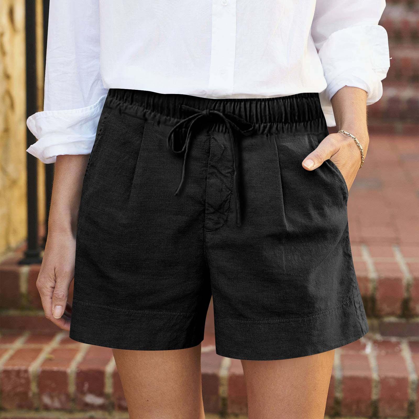 Women s Soft Cotton Linen Shorts Pockets Soft Button Closure No Zipper Slim Fit Shorts S чорний
Women s Soft Cotton Linen Shorts Pockets Soft Button Closure No Zipper Slim Fit Shorts S чорний
