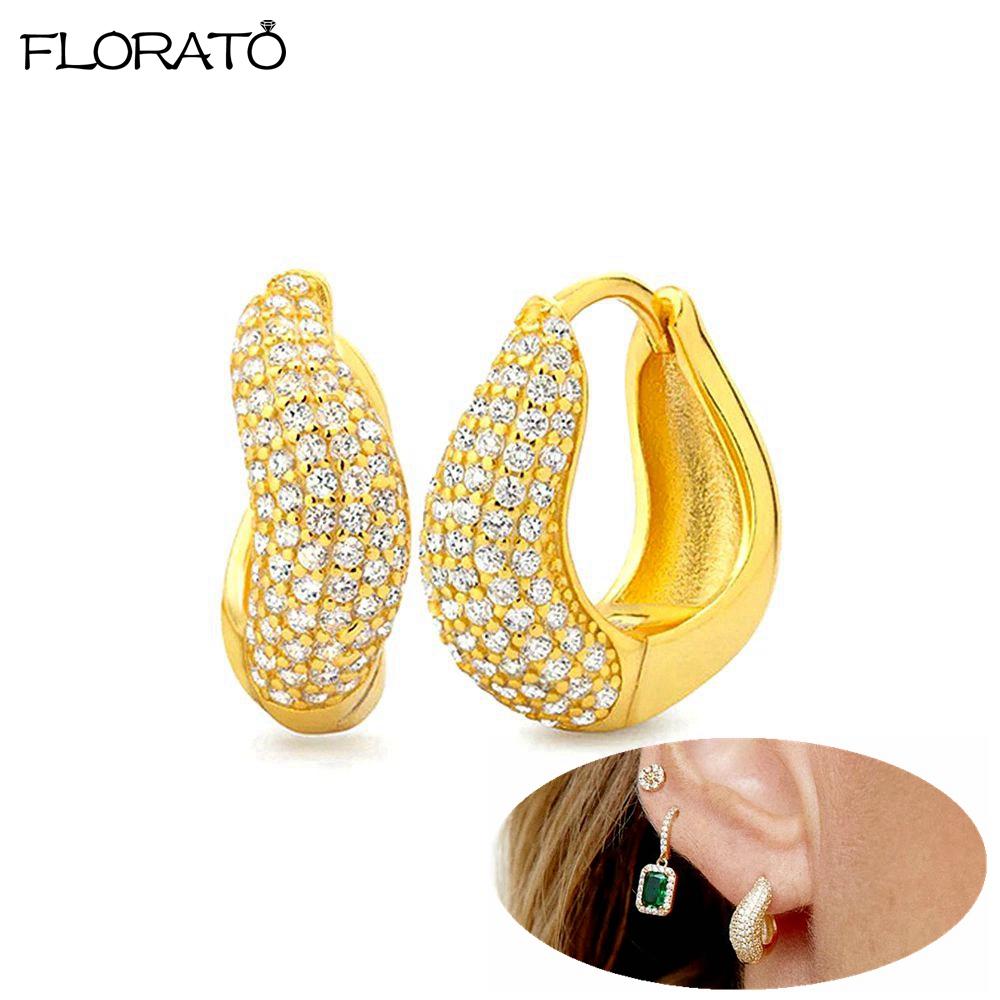 925 Sterling Silver Needle Luxury 18K Gold-color Hoop Earrings for Women Fashion Zircon Earrings Wedding Fine Jewelry Wholesale
925 Sterling Silver Needle Luxury 18K Gold-color Hoop Earrings for Women Fashion Zircon Earrings Wedding Fine Jewelry Wholesale