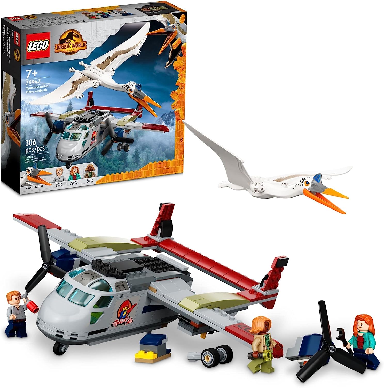 LEGO Jurassic World Quetzalcoatlus Plane Ambush Set 76947, с игрушечной фигуркой динозавра и моделью самолета, вдохновленный фильмом
LEGO Jurassic World Quetzalcoatlus Plane Ambush Set 76947, с игрушечной фигуркой динозавра и моделью самолета, вдохновленный фильмом