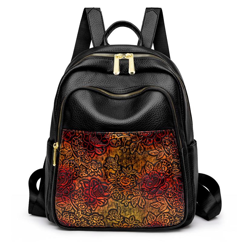 Vintage Embossed PU Leather Backpack, Large Capacity Casual Commuter Shoulder Bag for Women
Vintage Embossed PU Leather Backpack, Large Capacity Casual Commuter Shoulder Bag for Women