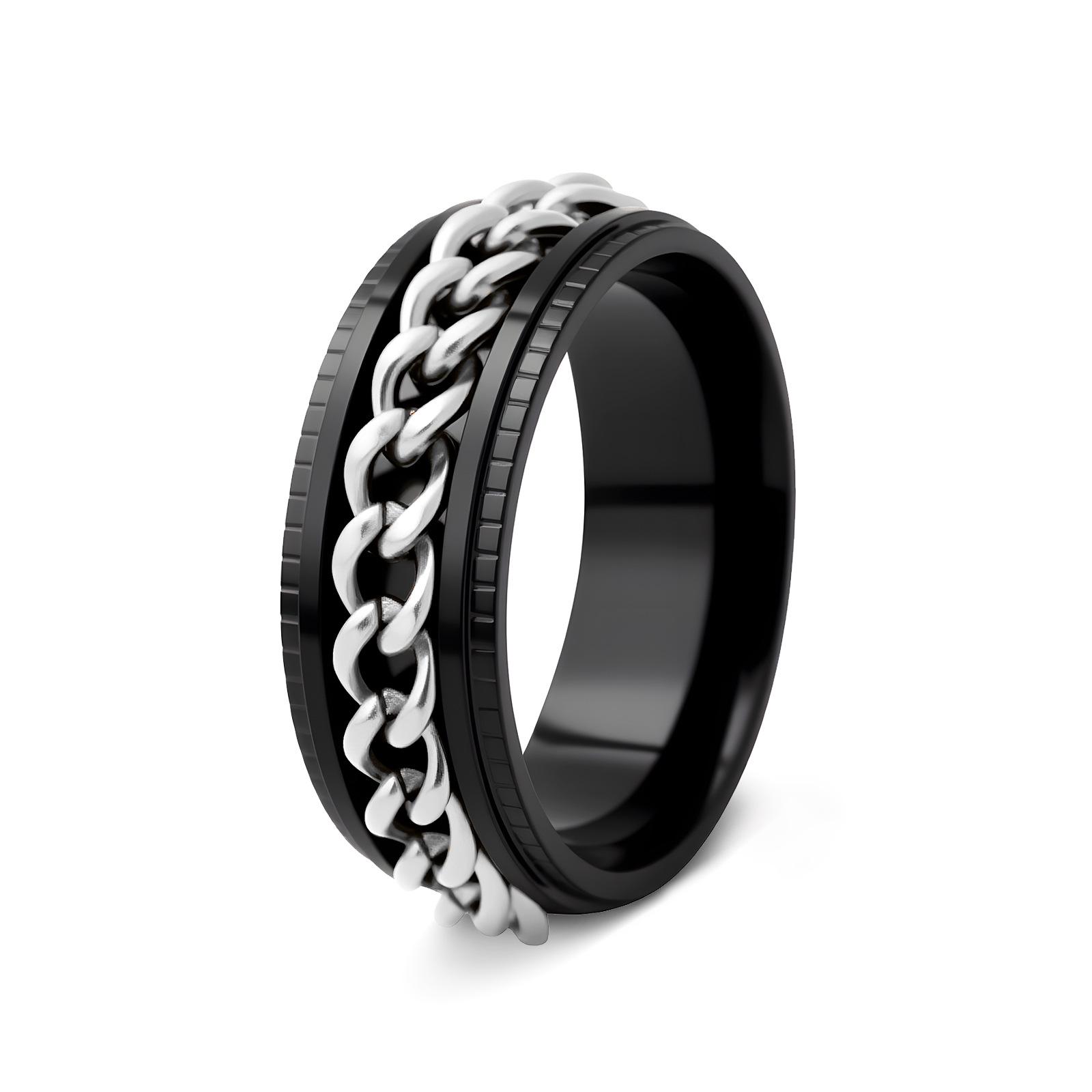 Men s Stainless Steel Fidget Ring with Rotating Chain - Multiple Colors Available Size 7
Men s Stainless Steel Fidget Ring with Rotating Chain - Multiple Colors Available Size 7