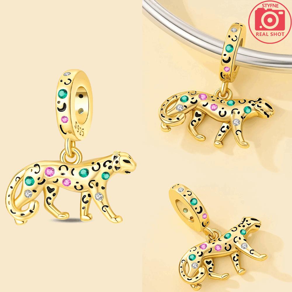 Animal Charms 925 Silver Green Pink Zircon Cheetah Beads Golden Pendant Fit Bracelet Necklace DIY Jewelry Making Gifts
Animal Charms 925 Silver Green Pink Zircon Cheetah Beads Golden Pendant Fit Bracelet Necklace DIY Jewelry Making Gifts