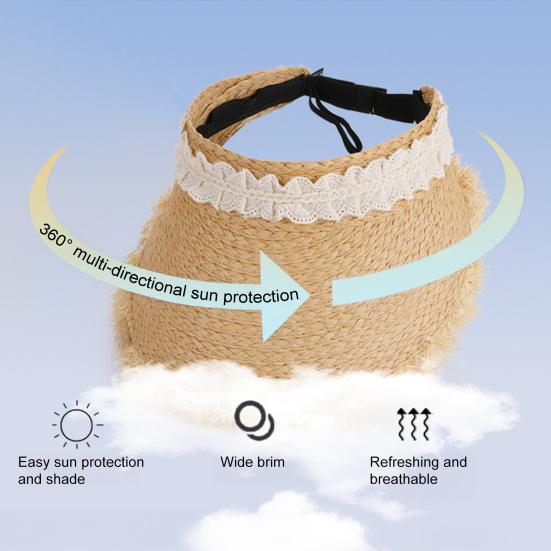 Summer Beach Hat Wide Brim Sun Protection Foldable Portable Straw Hat Tassel Lace Decoration Hollow Weave Hat хакі
Summer Beach Hat Wide Brim Sun Protection Foldable Portable Straw Hat Tassel Lace Decoration Hollow Weave Hat хакі
